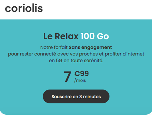 🔥 Coriolis Telecom, illimité/100Go en 5G à 8€/mois (sans limite)